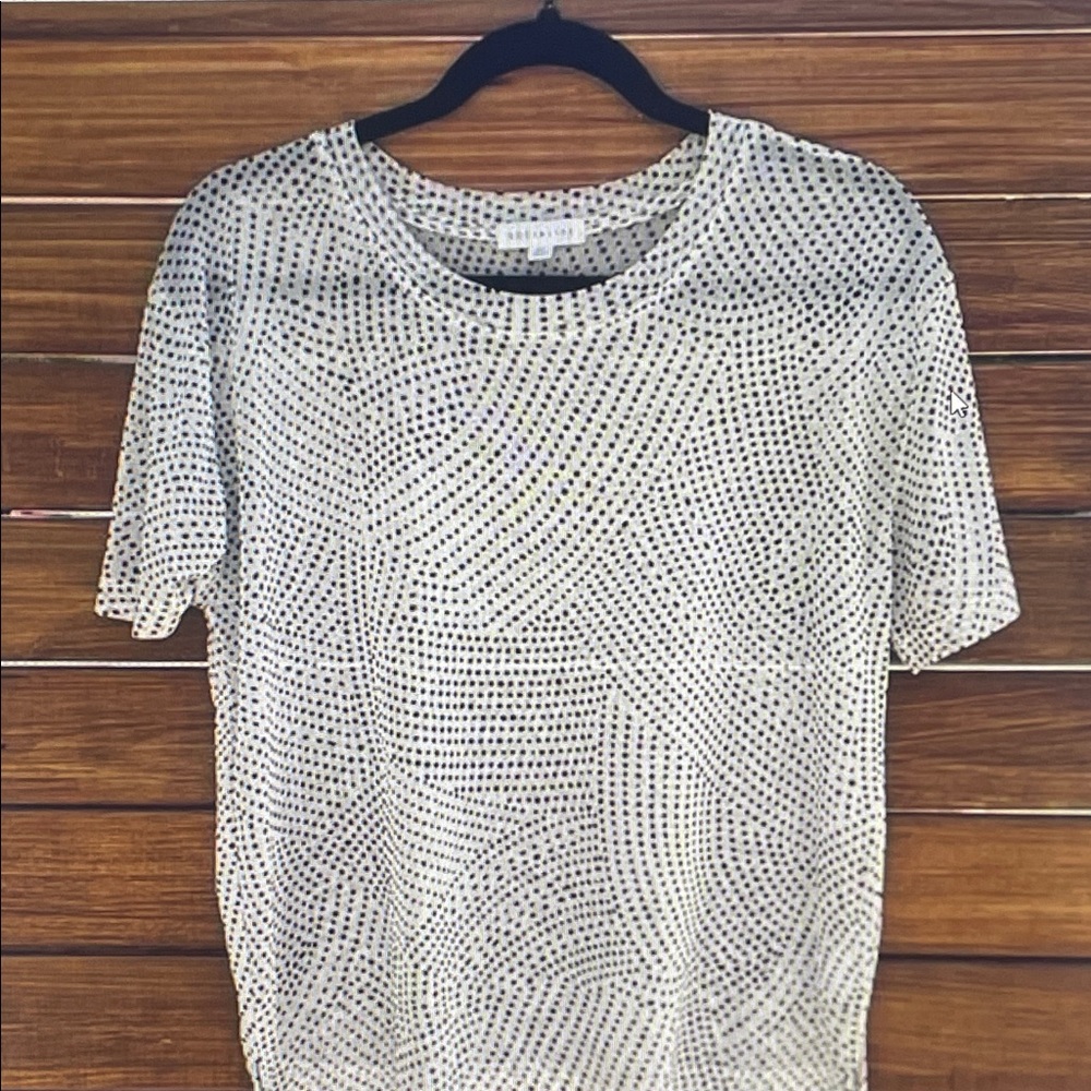 Socialite Cream Short Sleeve Dot-Print Tee